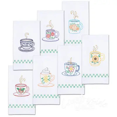 Coffee Cups Decorative Hand Towel Set