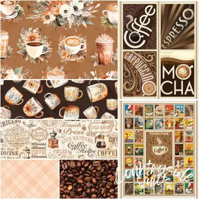 Coffee Time 1 Yard Bundle Cinnamon, 7pcs