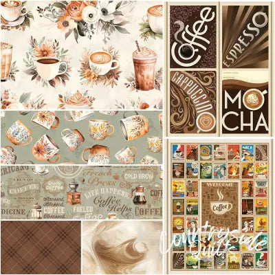 Coffee Time 1 Yard Bundle Cream, 7pcs