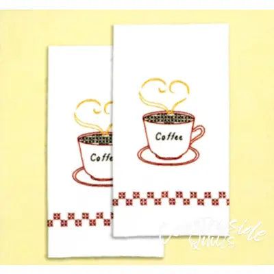 Coffee Time Hand Towels 17in x 28in