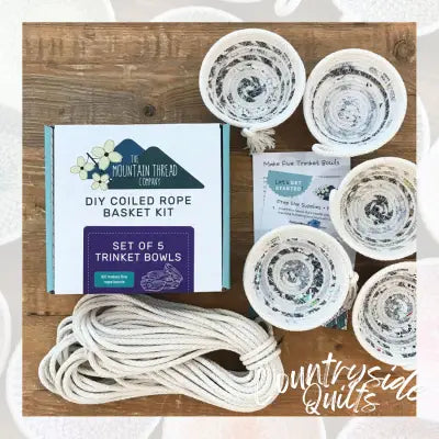 Coiled Rope Basket Kit 5 Trinket Bowls