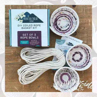 Coiled Rope Basket Kit Set of 3 Bowls