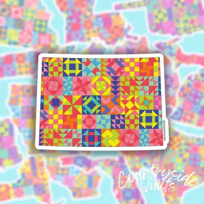 Colorado State Quilt Stickers 6pk