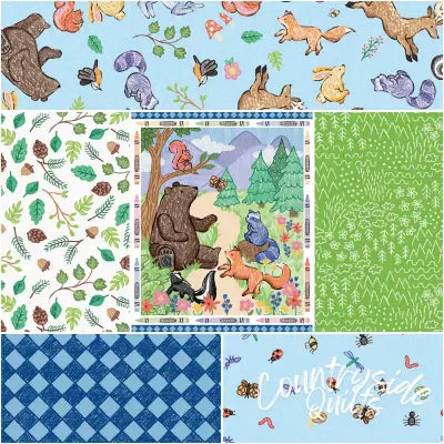 Colorful Critters 1 Yard Bundle Blue, 6 Pcs.