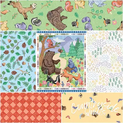Colorful Critters 1 Yard Bundle Green, 6 Pcs.