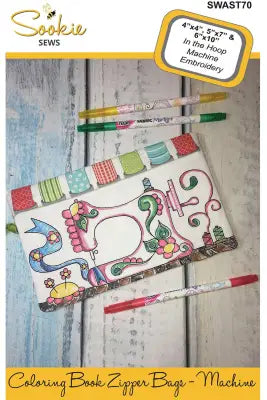 Coloring Book Zipper Pouch In the Hoop - Machine