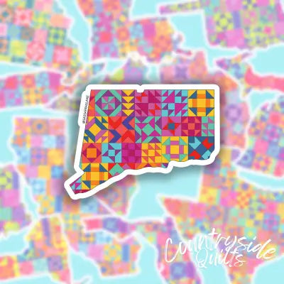 Connecticut State Quilt Stickers 6pk