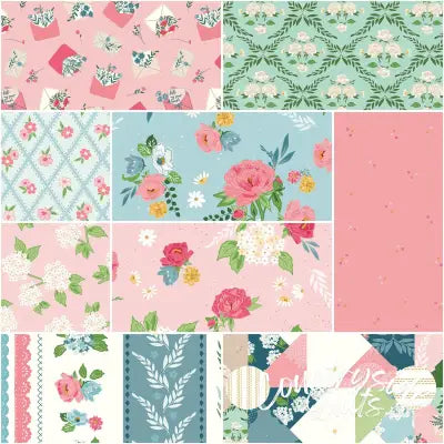 Correspondence 1 Yard Bundle Aqua, 9pcs