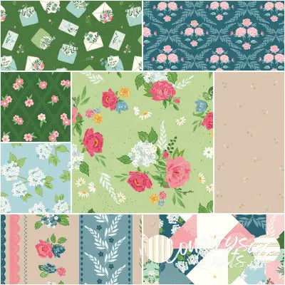 Correspondence 1 Yard Bundle Green, 8pcs