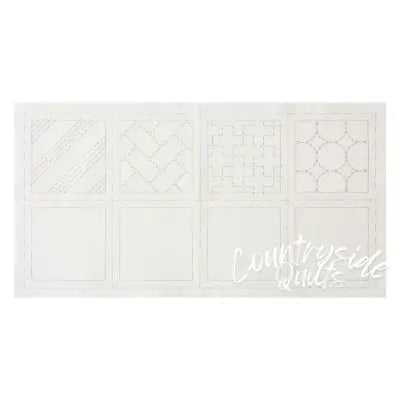 Cosmo Sashiko 100% Cotton Pre-printed Precut Cloth Set For Coasters - White
