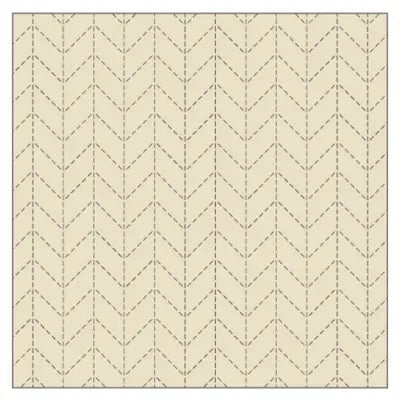 Cosmo Sashiko Cotton & Linen Precut Fabric - Chevron Design - Ivory