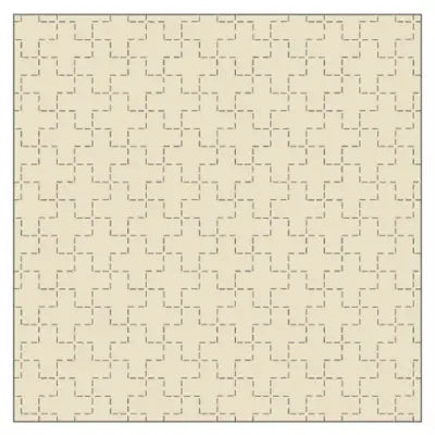 Cosmo Sashiko Cotton & Linen Precut Fabric - Cross Design - Ivory