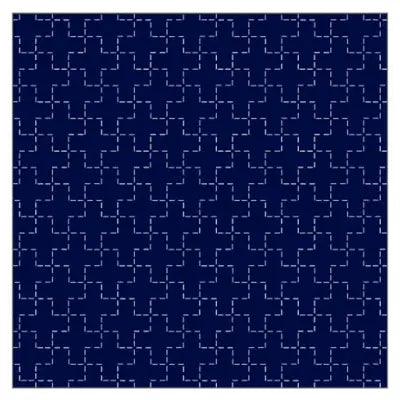 Cosmo Sashiko Cotton & Linen Precut Fabric - Cross Design - Navy