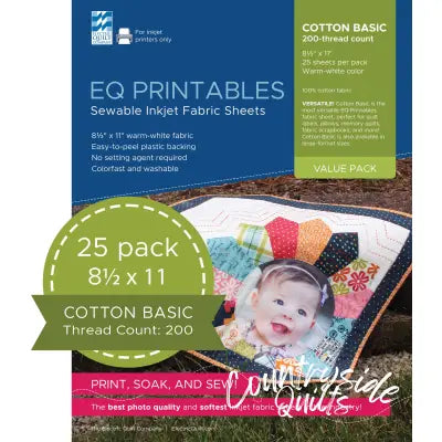 Cotton Printable Fabric Sheets 25 Sheets per pack