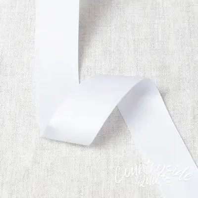 Cotton Satin Ribbon 9mm White