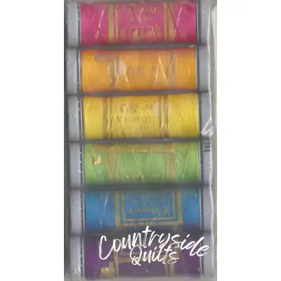 Cotton Sewing Thread Sampler 3-ply 50wt 100m/109yds Bright