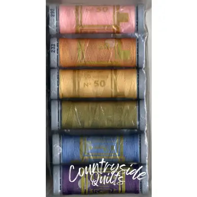 Cotton Sewing Thread Sampler 3-ply 50wt 100m/109yds Monet