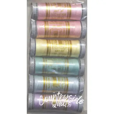 Cotton Sewing Thread Sampler 3-ply 50wt 100m/109yds Pastel