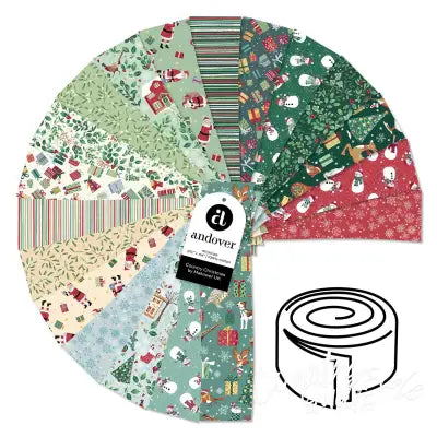 Country Christmas 2.5 Inch Strip Roll 40 Cuts Each