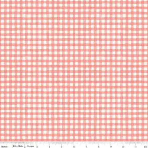 Countryside Gingham Coral 44’’ / 45’’ Width C14537-CORAL