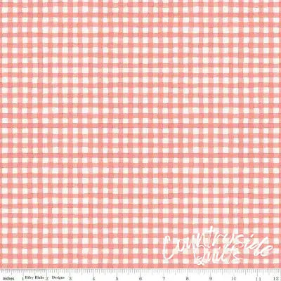 Countryside Gingham Coral 44’’ / 45’’ Width C14537-CORAL