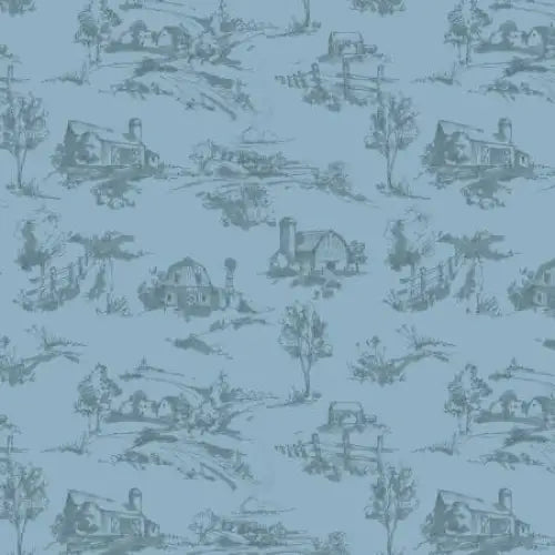 Countryside Scenery Blue 44’’ / 45’’ Width C14532-BLUE