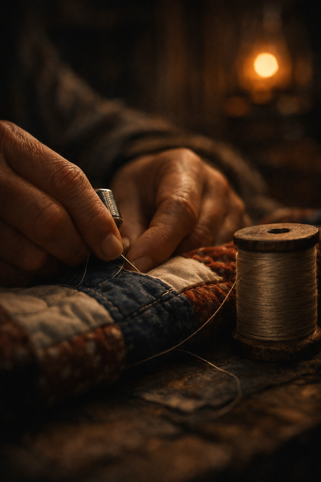 Quilting thread and hands-on craftsmanship are part of a professional finish