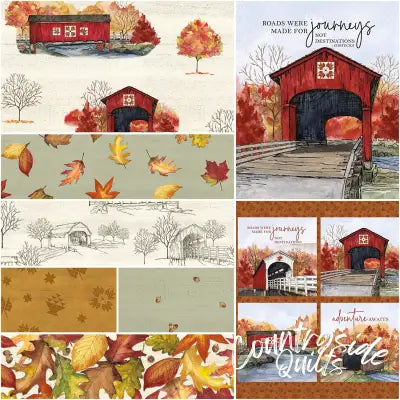 Covered Bridges in Fall 1 Yard Bundle Cream, 8pcs