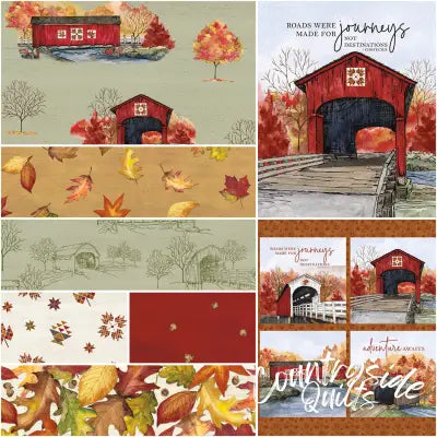 Covered Bridges in Fall 1 Yard Bundle Sage, 8pcs