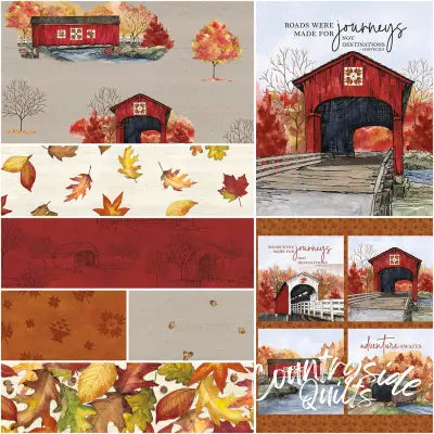 Covered Bridges in Fall 1 Yard Bundle Tan, 8pcs