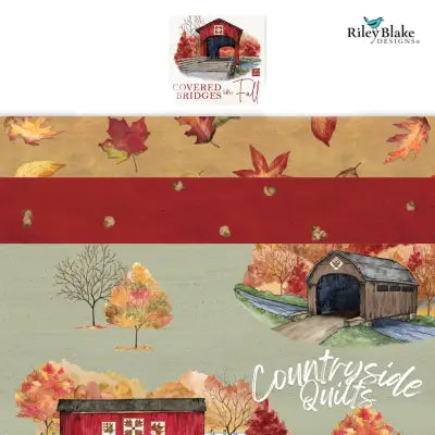 Covered Bridges in Fall Fat Quarter Bundle, 16pcs