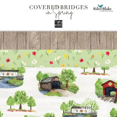 Covered Bridges in Spring 10in Squares, 42pcs/bundle