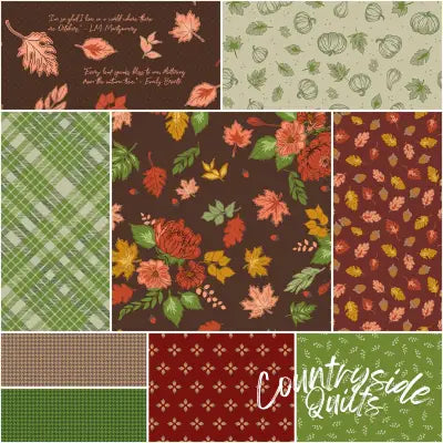 Cozy Autumn 1 Yard Bundle Brown, 9 Pcs.