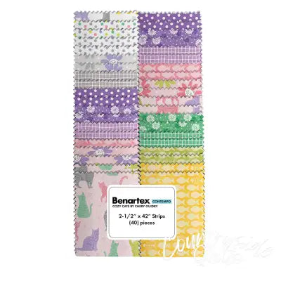 Cozy Cats 2-1/2in Strips, 40pcs/bundle