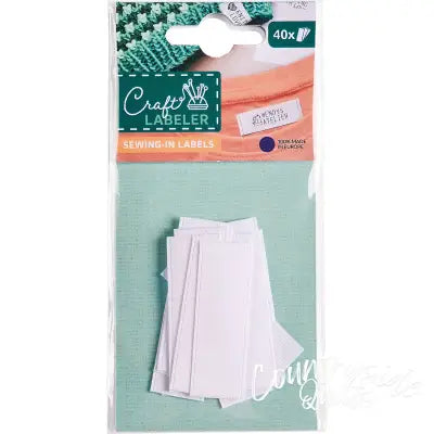 Craft Labeler Sew-in Labels Satin White 40pk