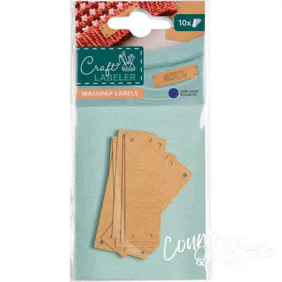 Craft Labeler Sew-in Labels Washpap Light Brown 10pk