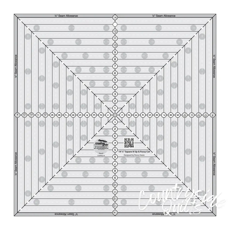Creative Grids 14-1/2in Square It Up or Fussy Cut Quilt
