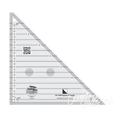Creative Grids 45 Degree Half-Square Triangle 8-1/2in Quilt Ruler