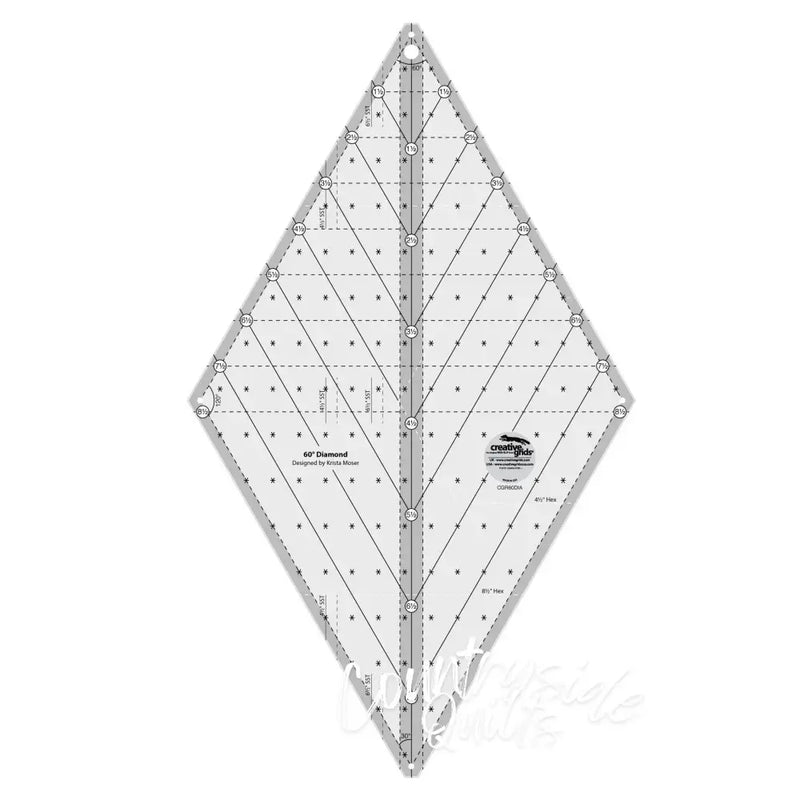 Creative Grids 60 Degree Diamond Ruler Notions CDS-CGR60DIA