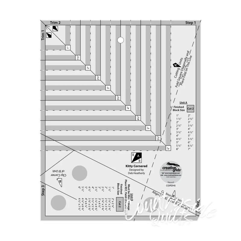 Creative Grids Kitty Cornered Ruler Notions CDS-CGRDH5