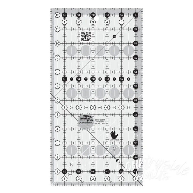 Creative Grids Left Handed Quilt Ruler 6-1/2in x 12-1/2in