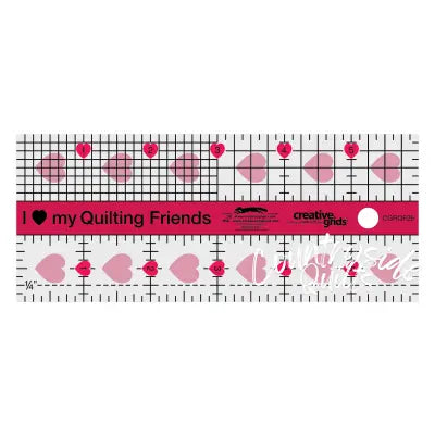 Creative Grids I Love My Quilt Friends Mini Quilt Ruler 2-1/2in x 6in Rectangle