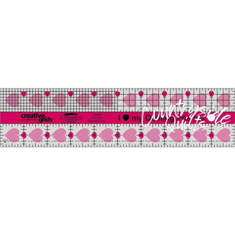 Creative Grids I Love My Quilt Friends Ruler 2-1/2in x 10in