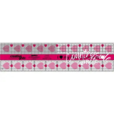 Creative Grids I Love My Quilt Friends Quilt Ruler 2-1/2in x 10in Rectangle