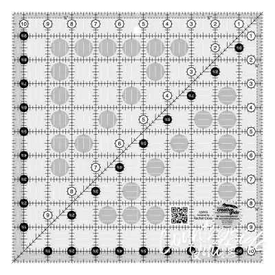 Creative Grids Quilt Ruler 10-1/2in x 10-1/2in Square