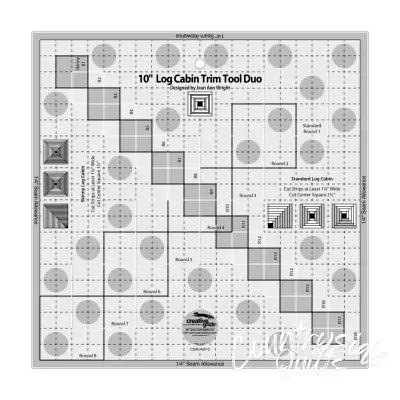 Creative Grids Quilt Ruler 10in Log Cabin Trim Tool Duo