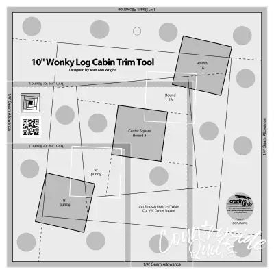 Creative Grids Quilt Ruler 10in Wonky Log Cabin Trim Tool