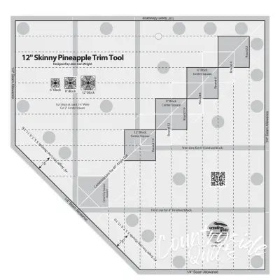 Creative Grids Quilt Ruler 12in Skinny Pineapple Trim Tool