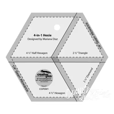 Creative Grids Quilt Ruler 4-in-1 Hexie