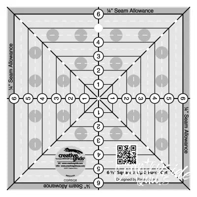 Creative Grids Quilt Ruler 6-1/2in Square It Up or Fussy Cut Square